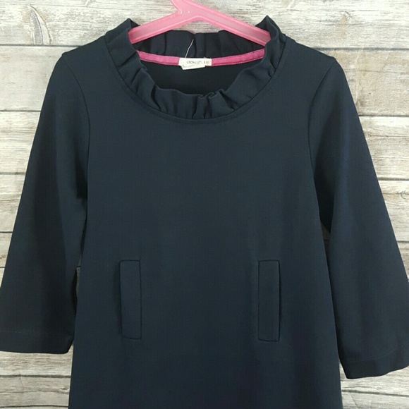 Crewcuts Girls Navy Blue Ruffled Dress w/ Pockets - Picture 2 of 7